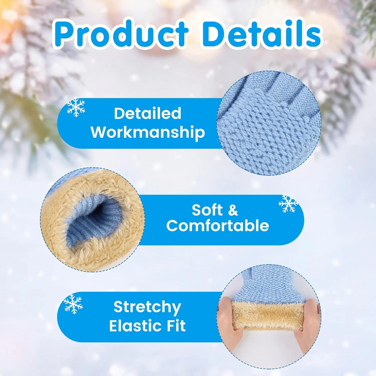 Arctic Paw Kids Winter Gloves 2 & 3 Pack - Touchscreen Knit Gloves with Faux Fur Cuff