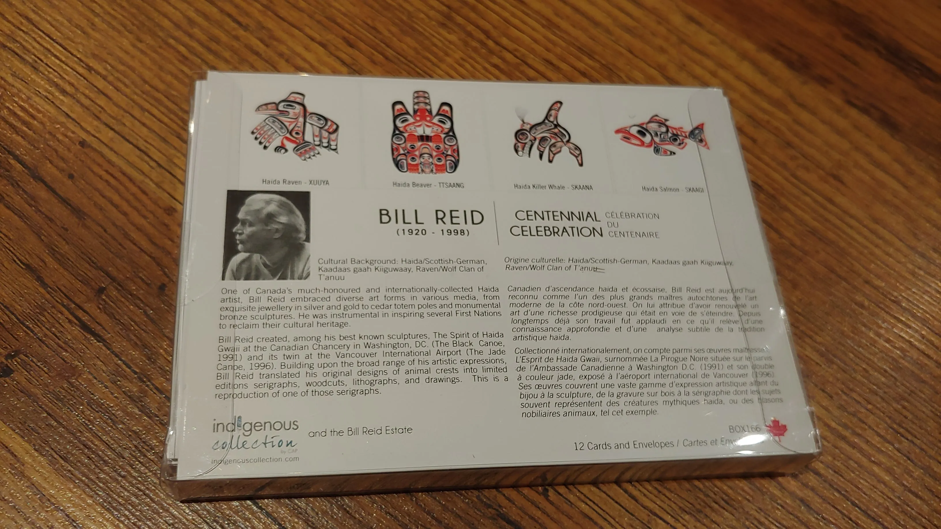 Box Set Note Cards by Haida Native artist Bill Reid Centennial Celebration