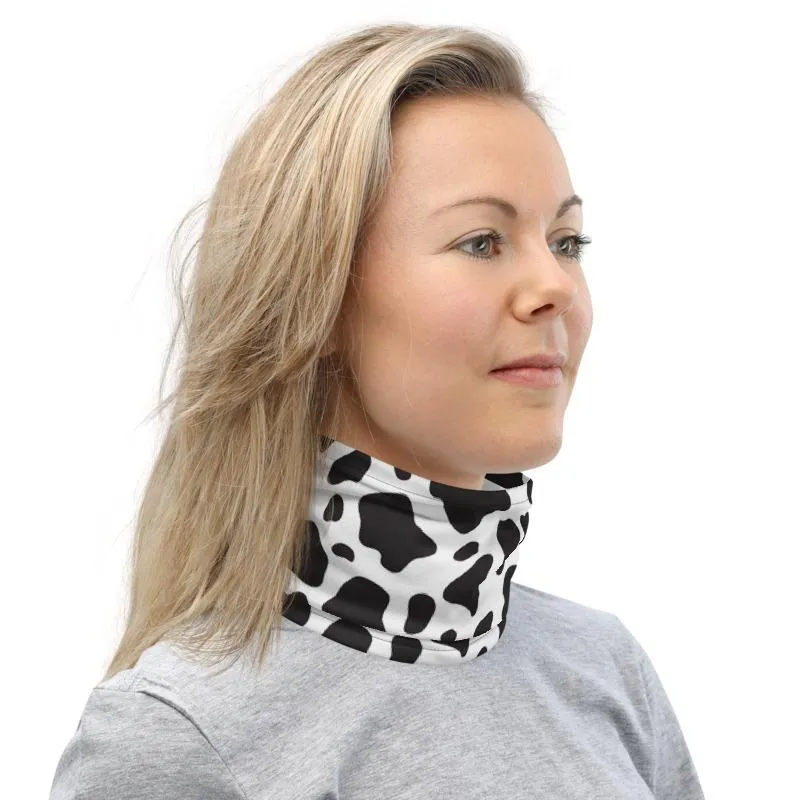 Cow spots animal skin pattern design Neck gaiters face mask covers, tube scarf, Balaclava Beanie, Hairband, Hood, Headband for girls women