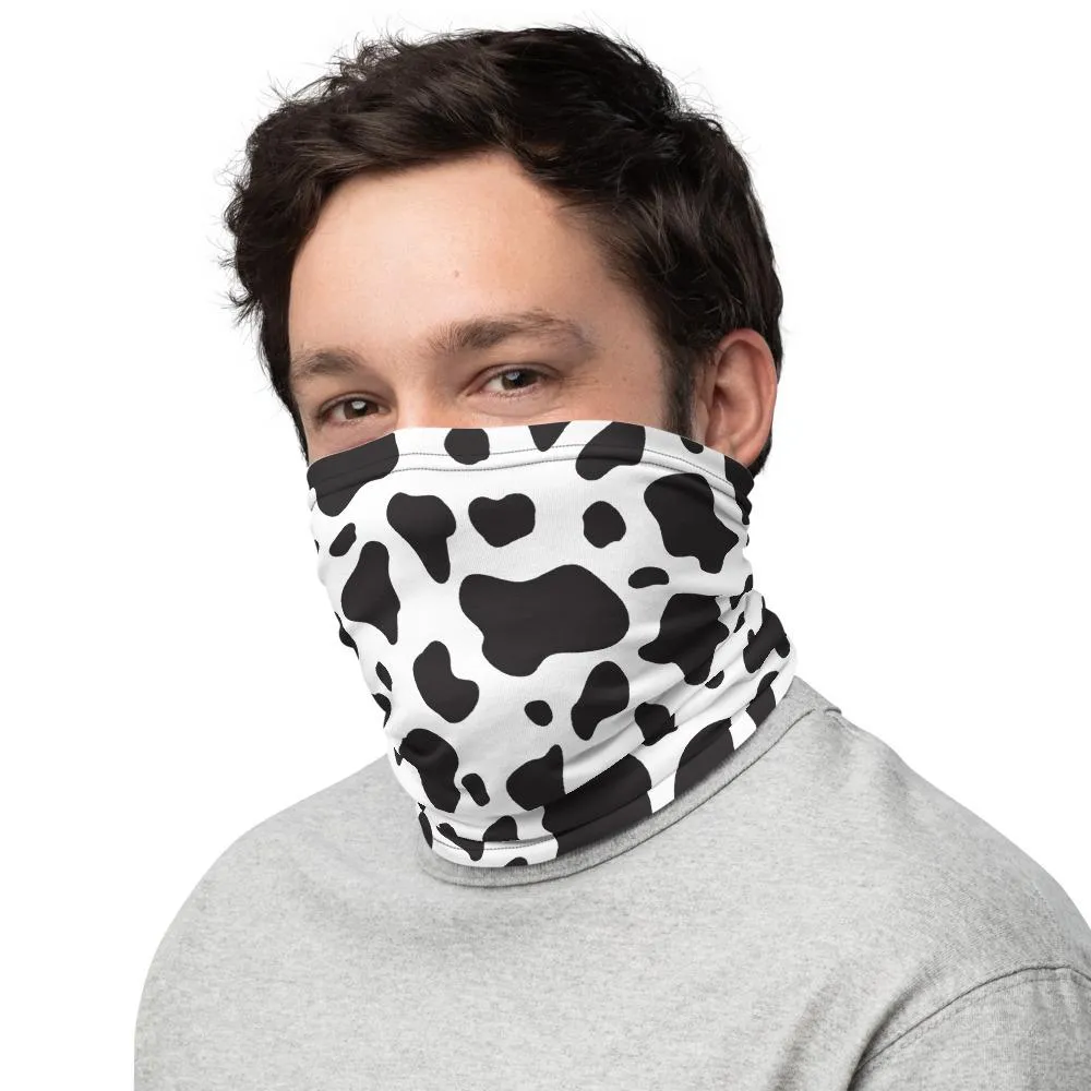 Cow spots animal skin pattern design Neck gaiters face mask covers, tube scarf, Balaclava Beanie, Hairband, Hood, Headband for girls women