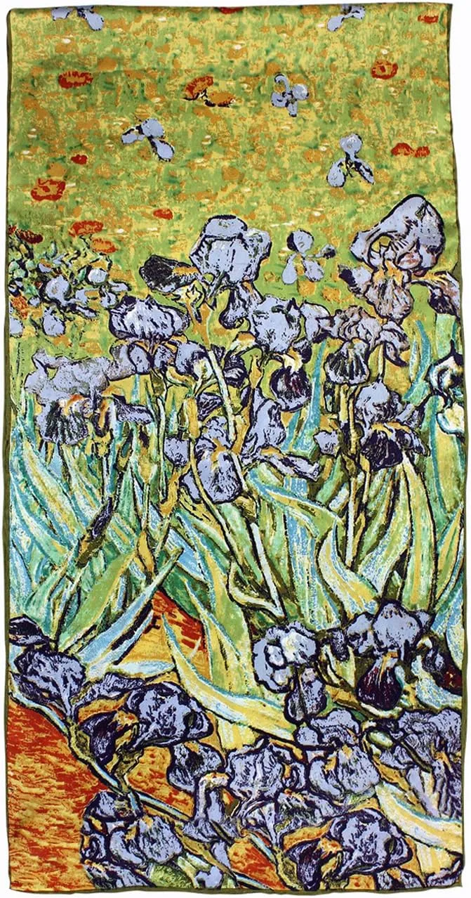 Dahlia Women's 100% Luxury Long Silk Scarf - Van Gogh's Art Collection