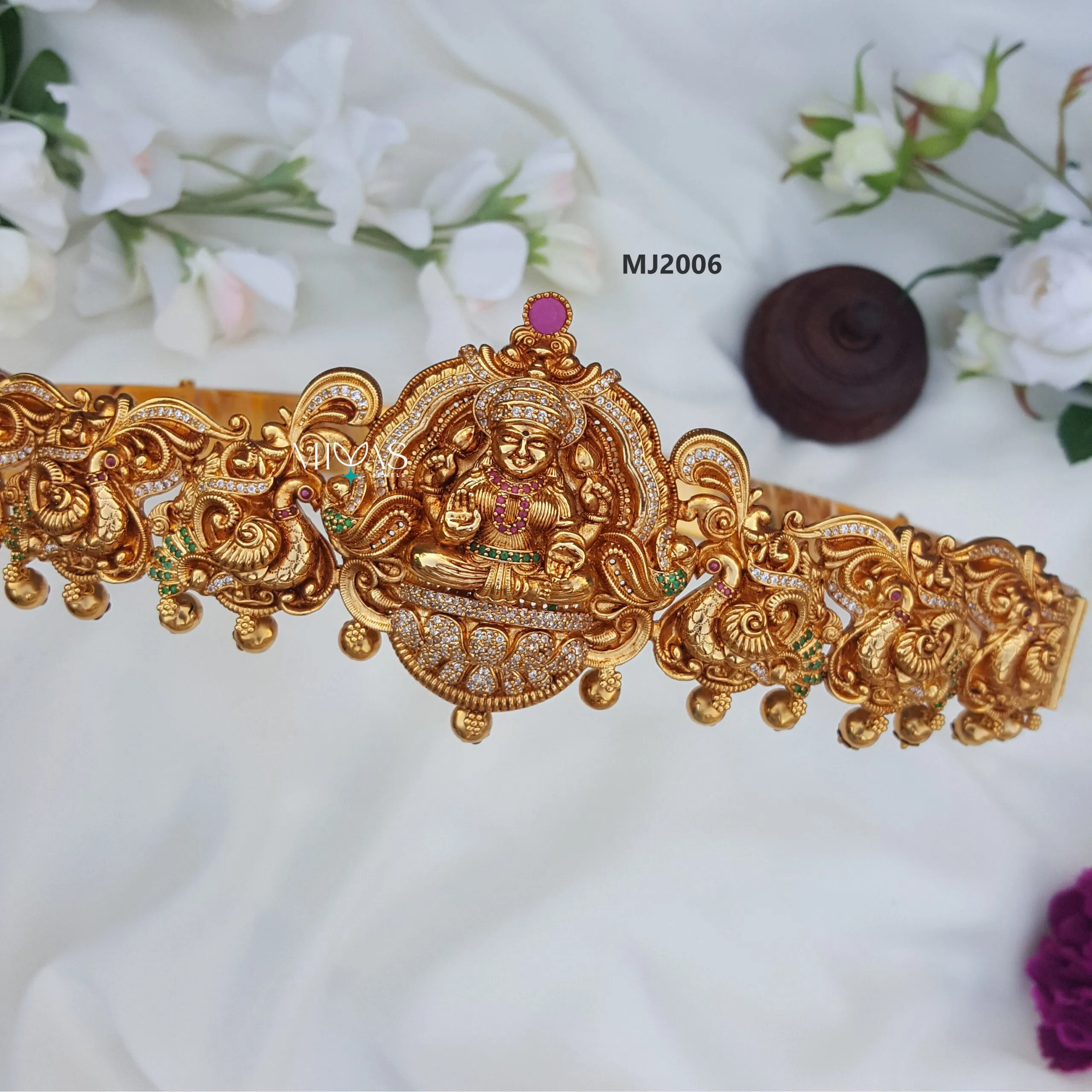 Elegant Fine Crafted Lakshmi Peacock Design Bridal Hip Belt