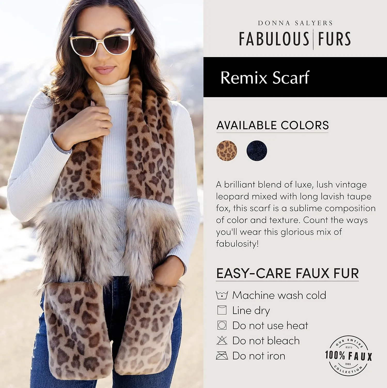 Fabulous-Furs Donna Salyers Vintage Faux Fur Remix Scarf