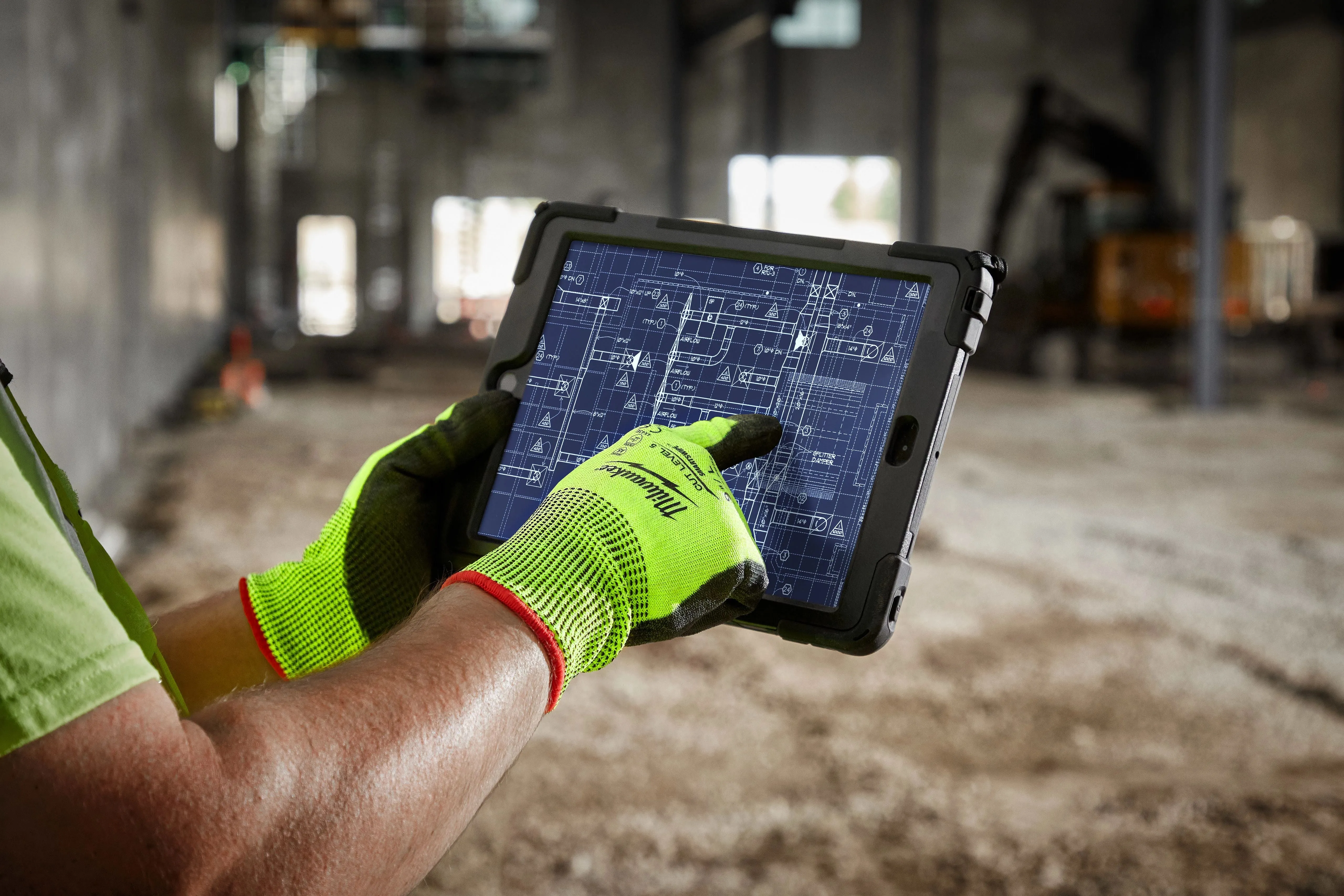 General Purpose Gloves - Milwaukee® High-Visibility Cut Level 5 Polyurethane Dipped Gloves, 48-73-895