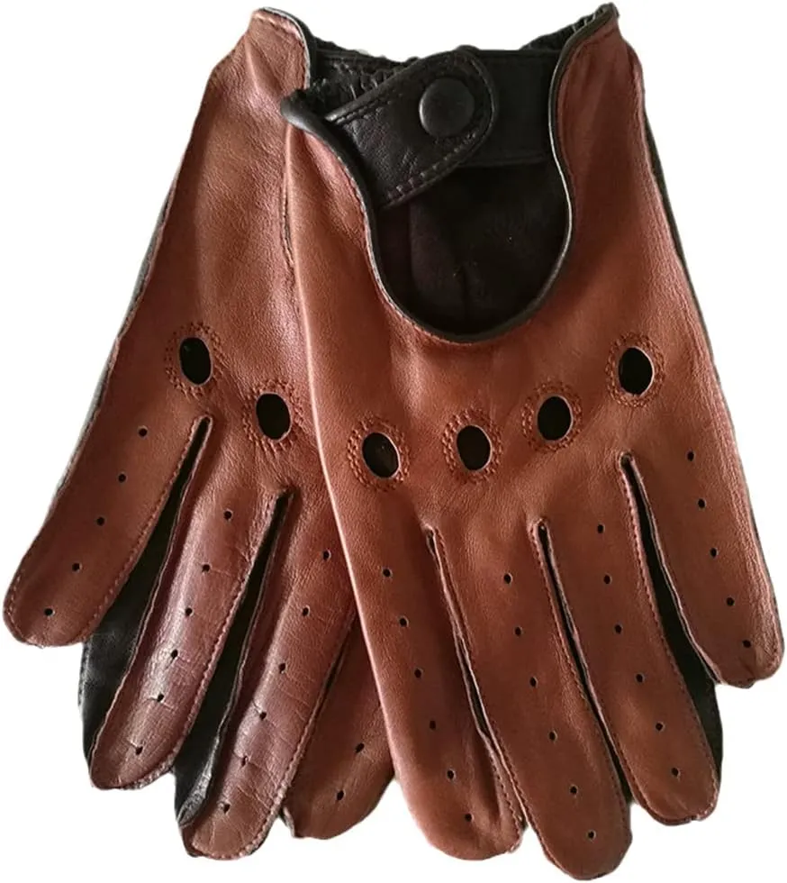 Haitpant Man's Real Leather Gloves Spring Summer Thin Unlined Breathable Non-Slip Locomotive Motorcycle Driving Gloves