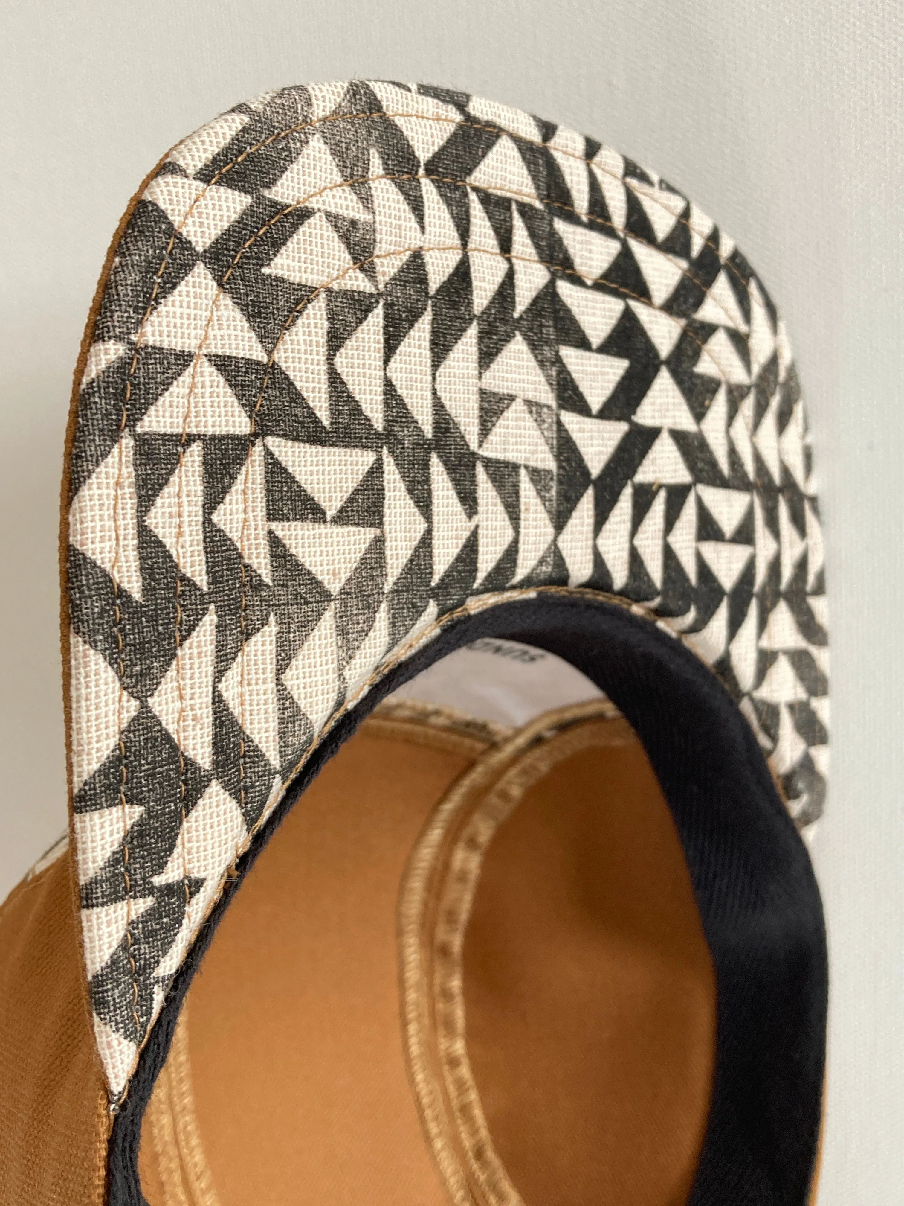 Hand Printed Camp Hat - Flying Geese Coal