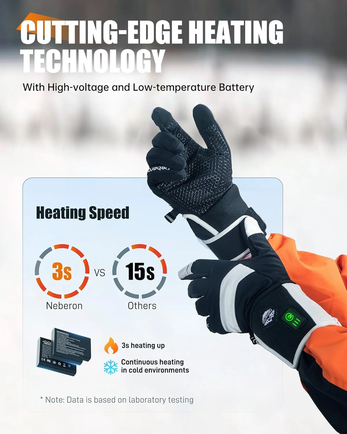 Heated Glove Liners Men Women, 7.6V Rechargeable Battery Heated Work Gloves Thin for Hunting Raynaulds Skiing Motorcycle Snowboarding Cycling Arthritis Riding Hiking Running