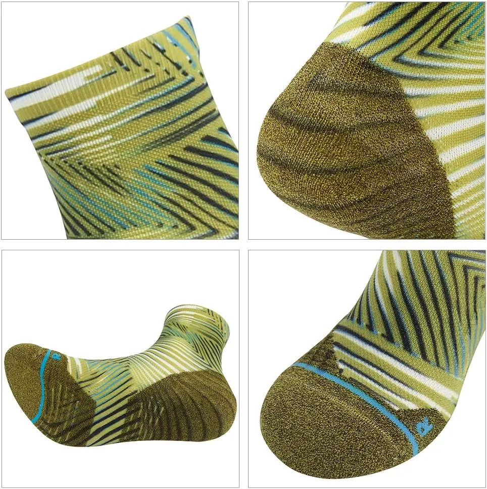 HUSO Hiking Socks Women Men Fashion Digital Printing Sports Crew Socks 6, 7 Pairs