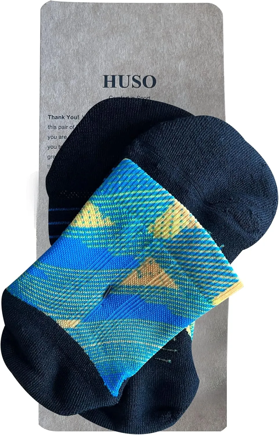HUSO Hiking Socks Women Men Fashion Digital Printing Sports Crew Socks 6, 7 Pairs