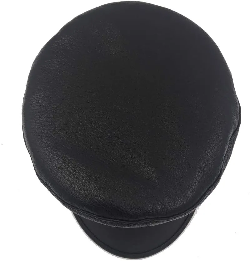Leather Fiddler Cap Biker Cap Greek Fisherman Unisex Style
