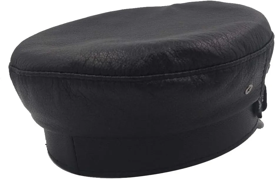 Leather Fiddler Cap Biker Cap Greek Fisherman Unisex Style