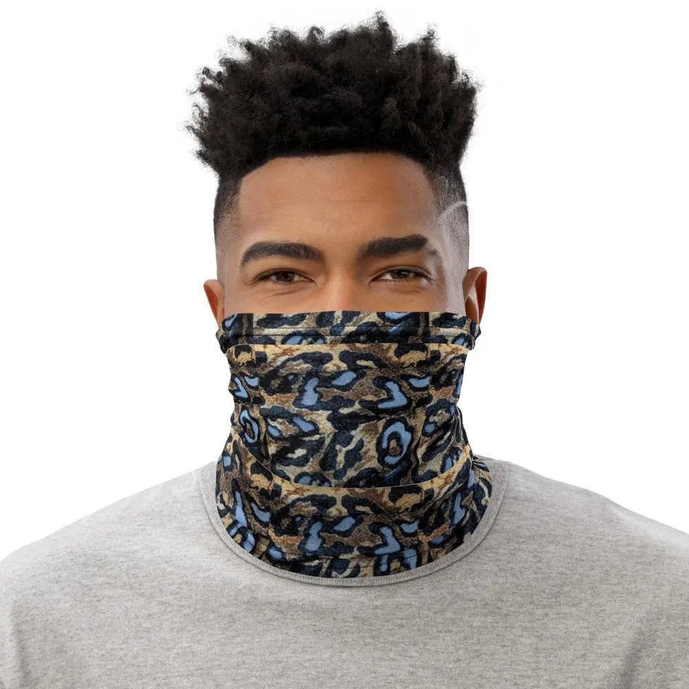 Leopard inspired scarf mask Face cover, Neck Gaiter scarve, Headwear, Headband, Bandana, Balaclava, Beanie, Wristband, Hairband, Hood, Head wrap made in US