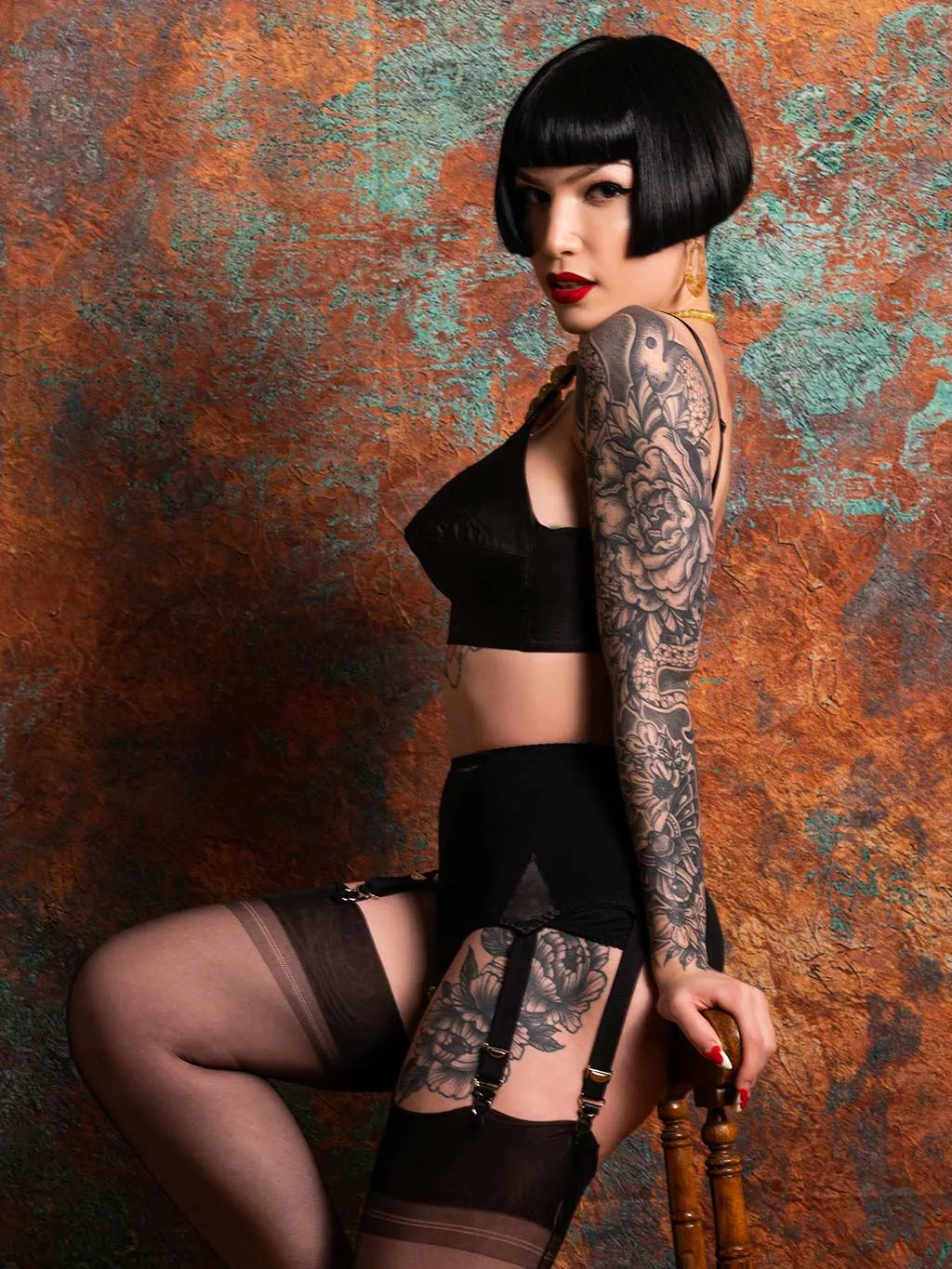 Maitresse  Black Suspender Belt  L2120