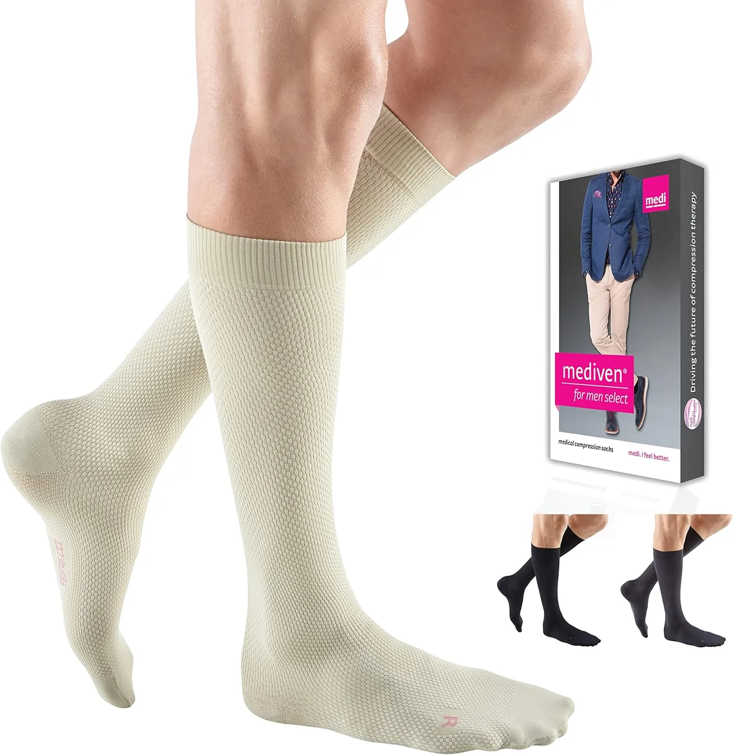 mediven for Men Select, 20-30 mmHg – Closed Toe, Knee High Compression Stockings