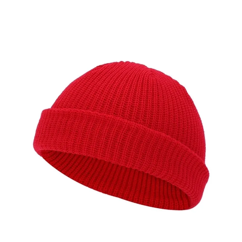 Men's Simple Style Solid Color Crimping Wool Cap