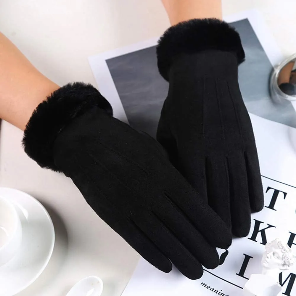 Mittens for Women Cold Weather, Womens Mittens Wool Knit Warm Thermal Fleece Lined, Winter Touchscreen Fingers