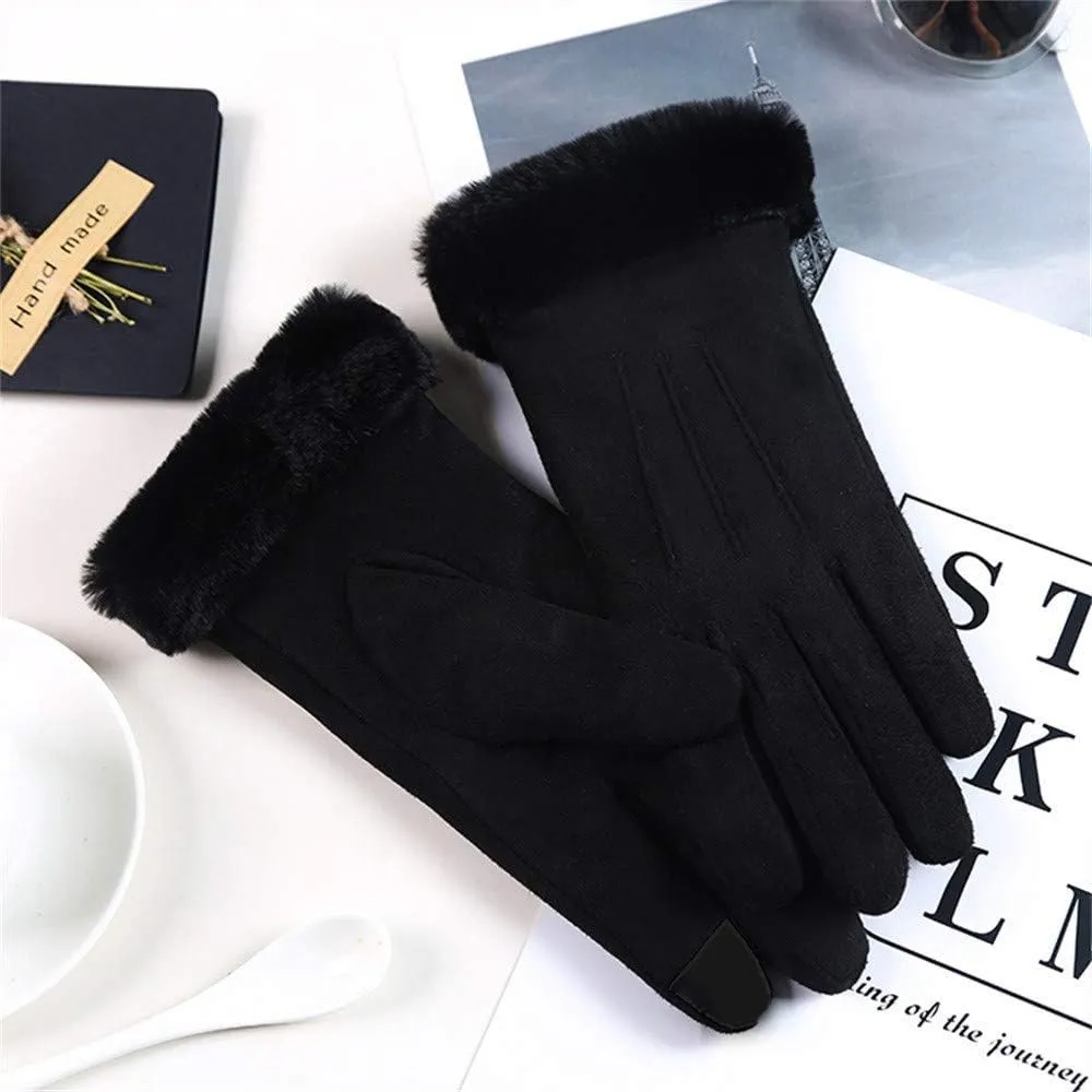 Mittens for Women Cold Weather, Womens Mittens Wool Knit Warm Thermal Fleece Lined, Winter Touchscreen Fingers