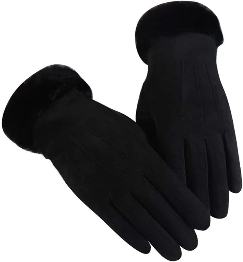 Mittens for Women Cold Weather, Womens Mittens Wool Knit Warm Thermal Fleece Lined, Winter Touchscreen Fingers