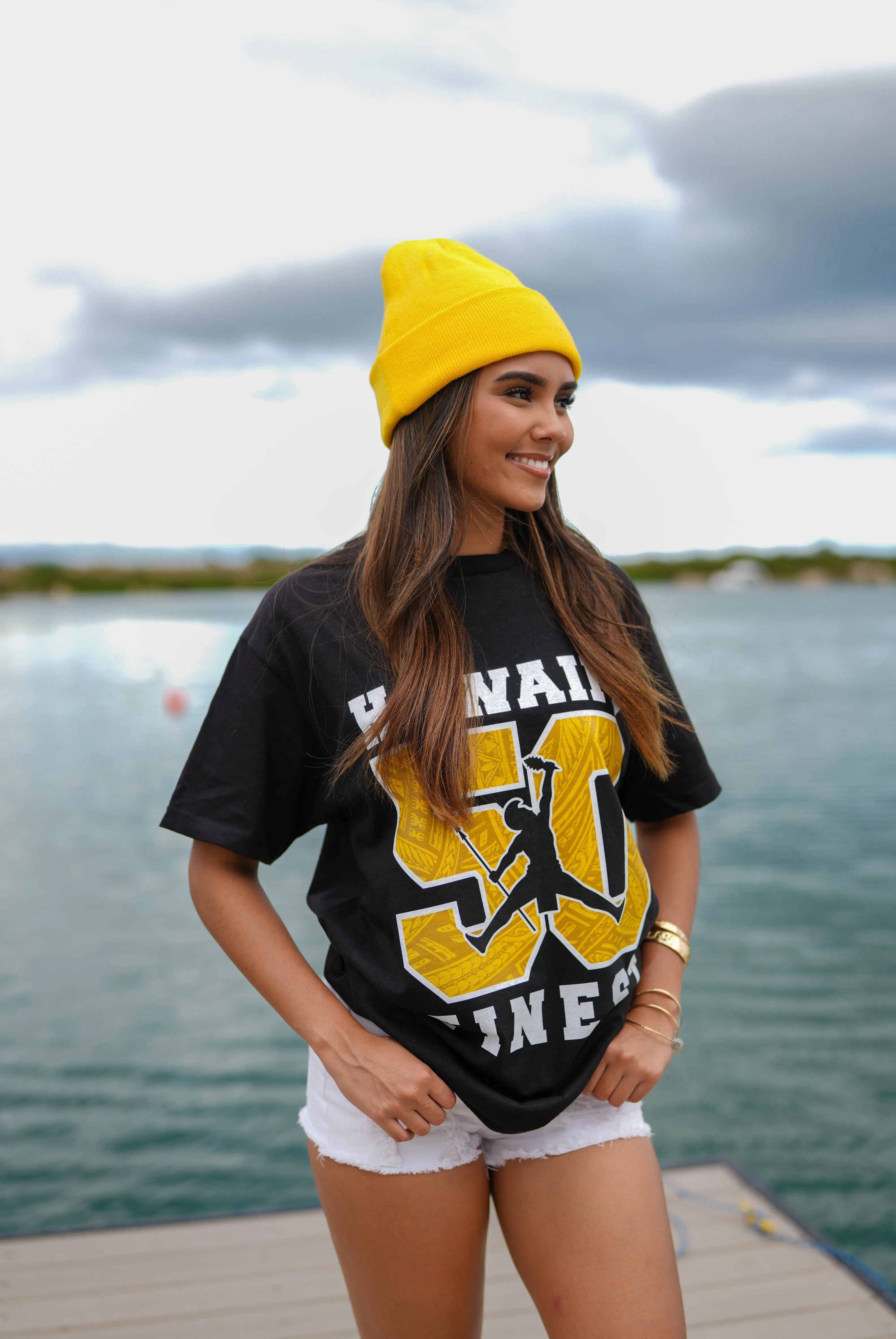 MUSTARD SIMPLE LOGO TAG BEANIE