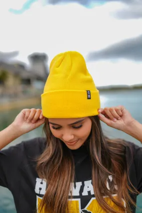 MUSTARD SIMPLE LOGO TAG BEANIE