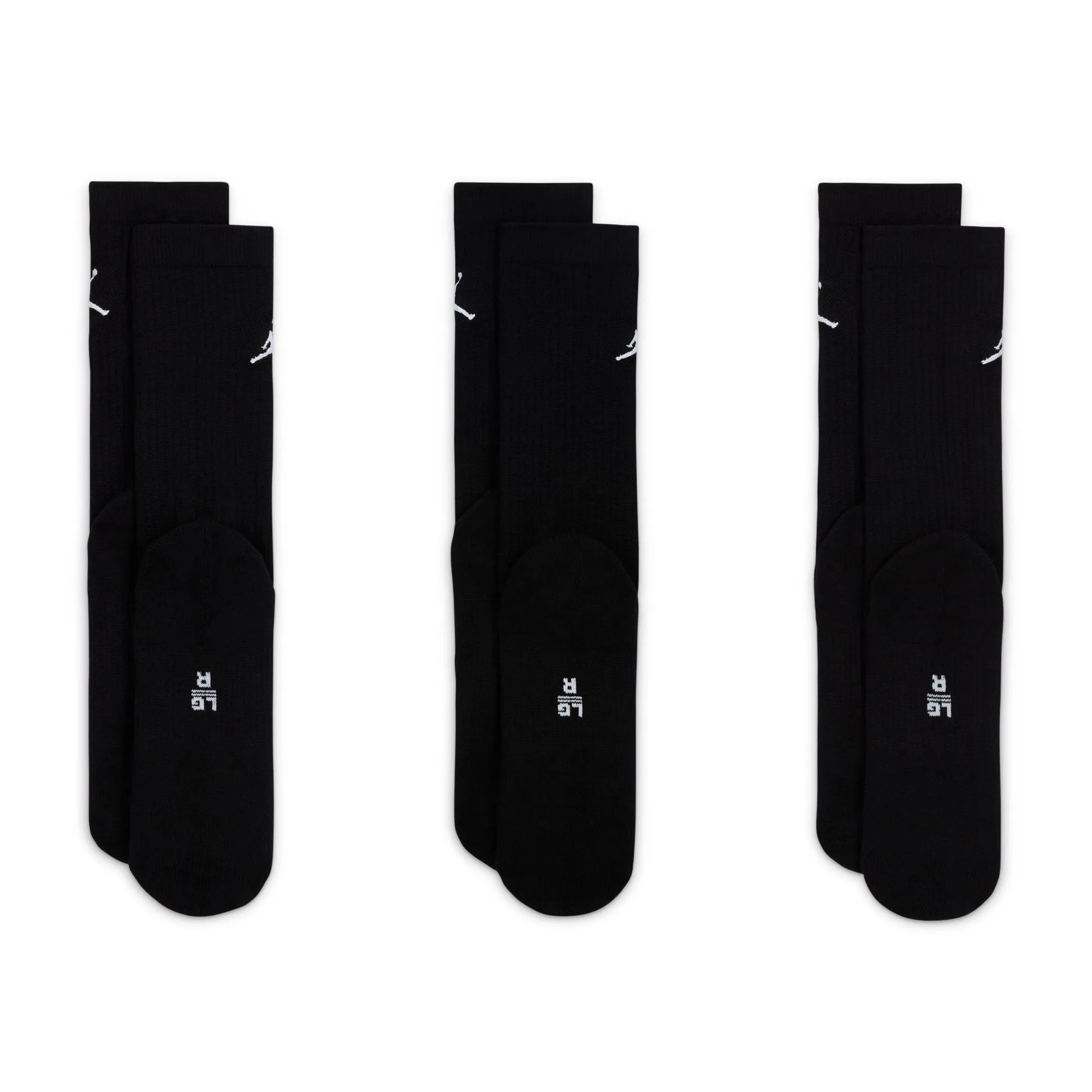 Nike Jordan Everyday Crew Socks (3 Pairs) Black/White DX9632-010