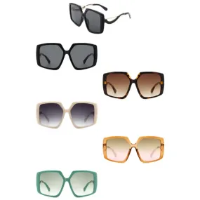 Oversized Curved Arm Ladies Sunglasses