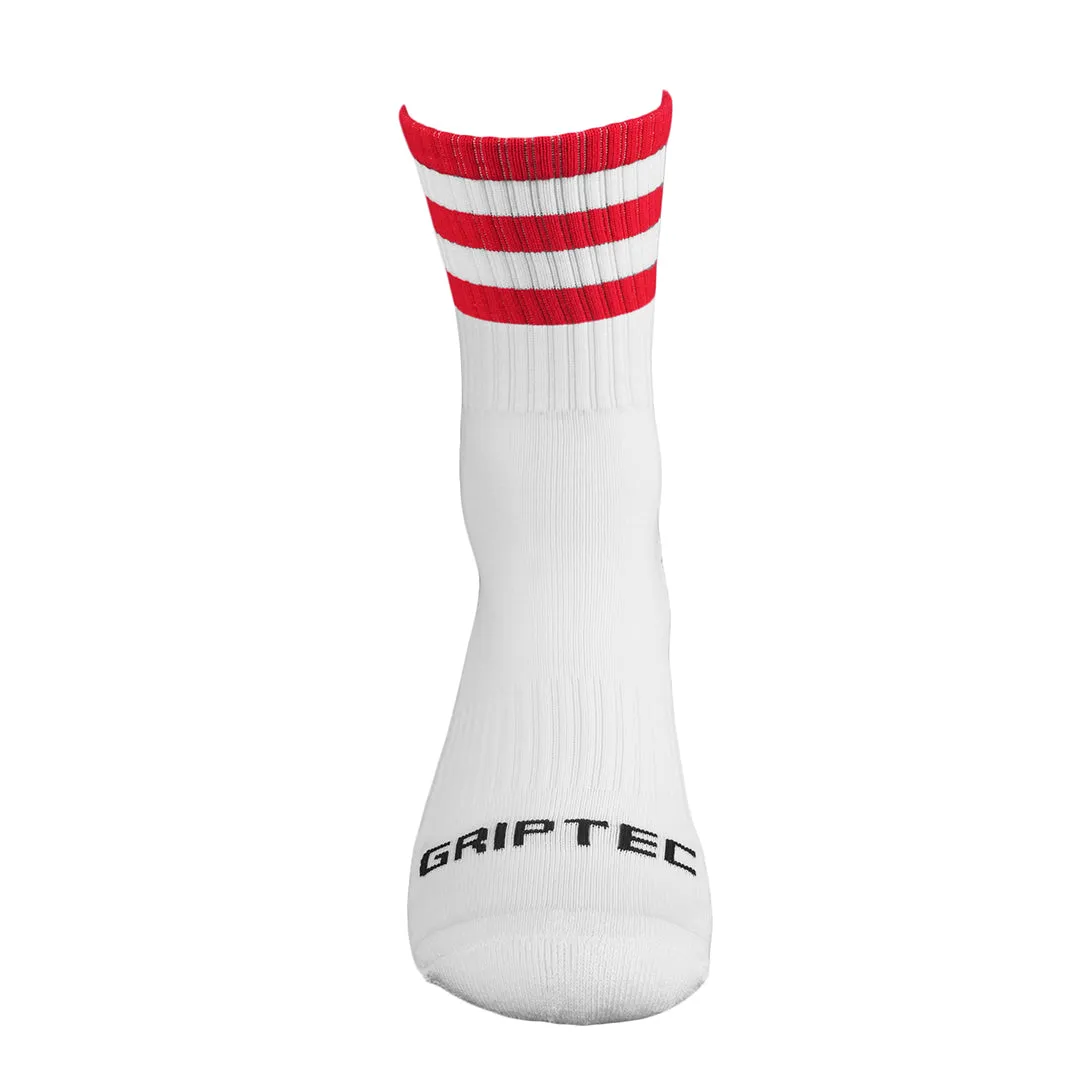 Red and White Grip Socks