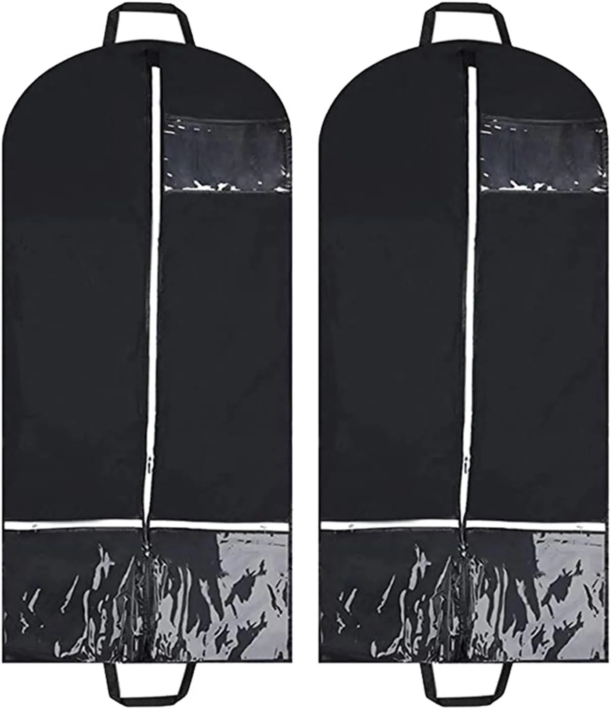 SEHXIM Garment Bags for Travel,43" Suit Bag Storage Hanging Clothes with Pocket Foldable Mens Suit Cover for Shirts, Coats, Dresses, Suit Bags for Closet Storage,Garment Covers with Clear Window