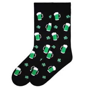 Shamrock Green Beer Socks (Men's)