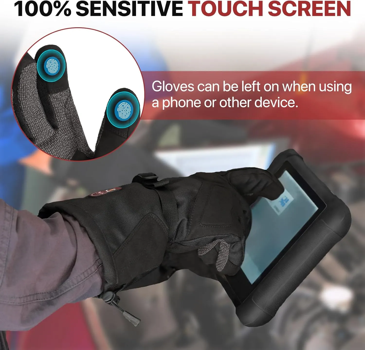 SNOW DEER Heated Work Gloves Men Rechargeable Waterproof, Cut-Resistance Heated Gloves for Men Women, Touchscreen Heated Working Gloves for Men Outdoor Work