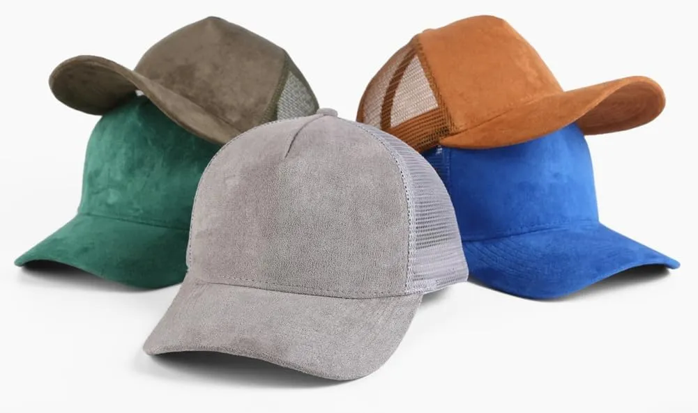 Suede Mesh Back Baseball Cap for Men Women Trendy 6-Panel Baseball Hats Sports Hat Sun Hat for Outdoor