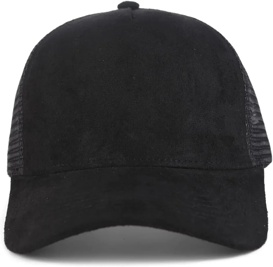 Suede Mesh Back Baseball Cap for Men Women Trendy 6-Panel Baseball Hats Sports Hat Sun Hat for Outdoor