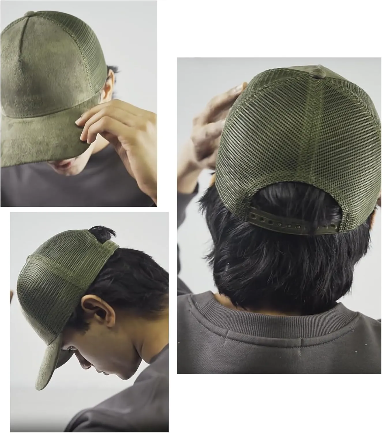 Suede Mesh Back Baseball Cap for Men Women Trendy 6-Panel Baseball Hats Sports Hat Sun Hat for Outdoor