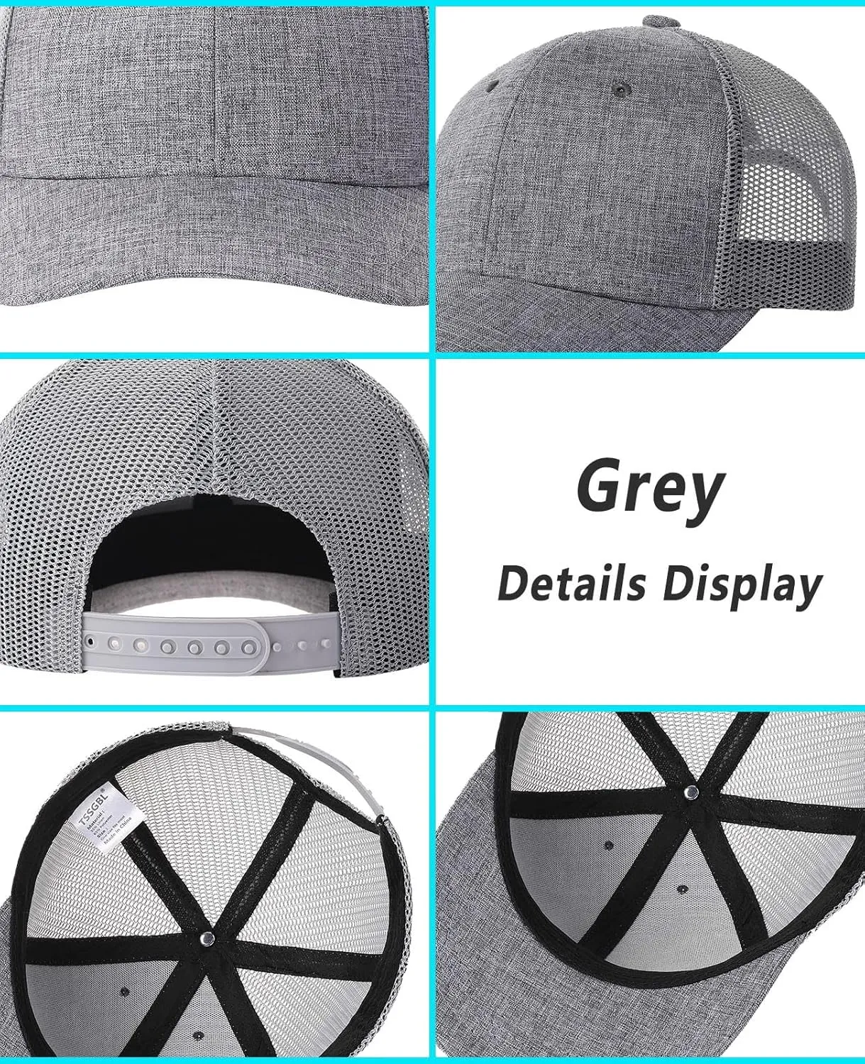 TSSGBL 2 Pack Snapback Trucker Baseball Hats Mesh Back Adjustable Blank Ball Caps for Men Women