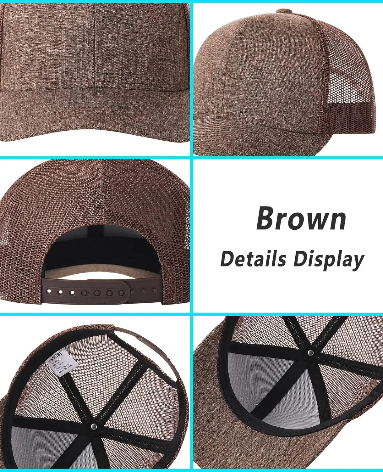 TSSGBL 2 Pack Snapback Trucker Baseball Hats Mesh Back Adjustable Blank Ball Caps for Men Women