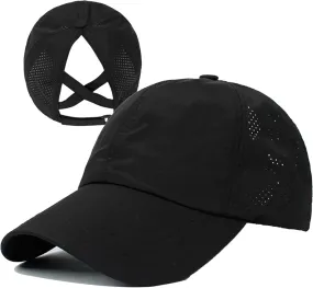 UTTPLL Women Ponytail Baseball Cap Adjustable Ponycap Trucker Hats Summer Mesh Outdoor Sports Criss Cross Caps Dad Hat