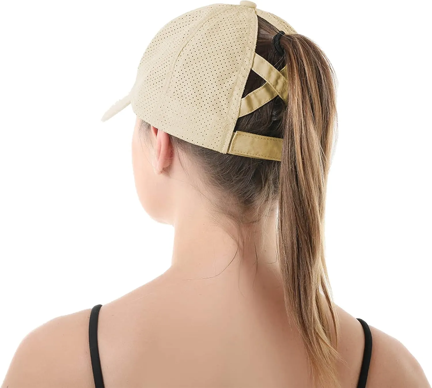 UTTPLL Women Ponytail Baseball Cap Adjustable Ponycap Trucker Hats Summer Mesh Outdoor Sports Criss Cross Caps Dad Hat