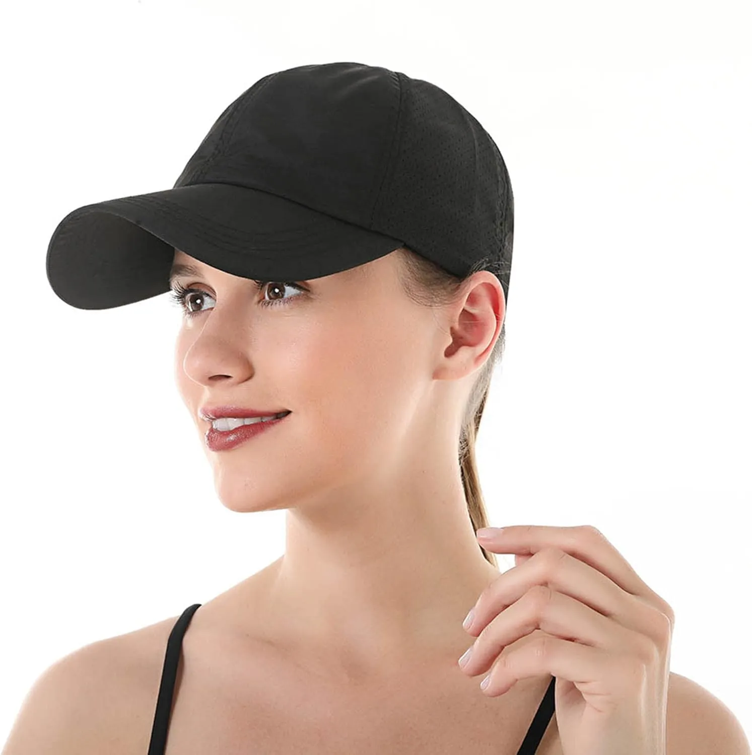 UTTPLL Women Ponytail Baseball Cap Adjustable Ponycap Trucker Hats Summer Mesh Outdoor Sports Criss Cross Caps Dad Hat