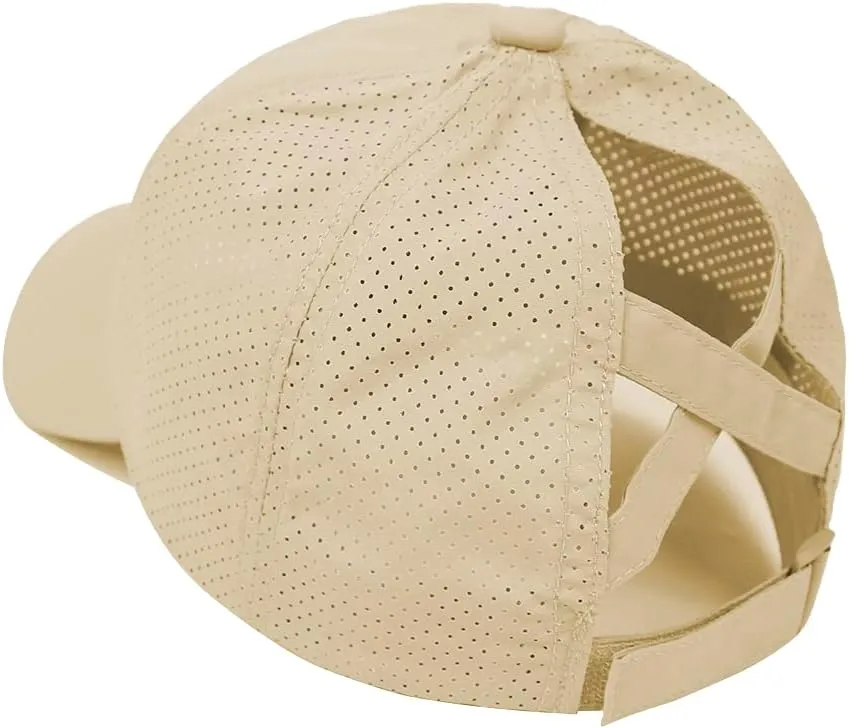 UTTPLL Women Ponytail Baseball Cap Adjustable Ponycap Trucker Hats Summer Mesh Outdoor Sports Criss Cross Caps Dad Hat