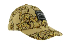 Versace Jeans Couture Beige Gold Baroque Print Baseball Cap-One Size