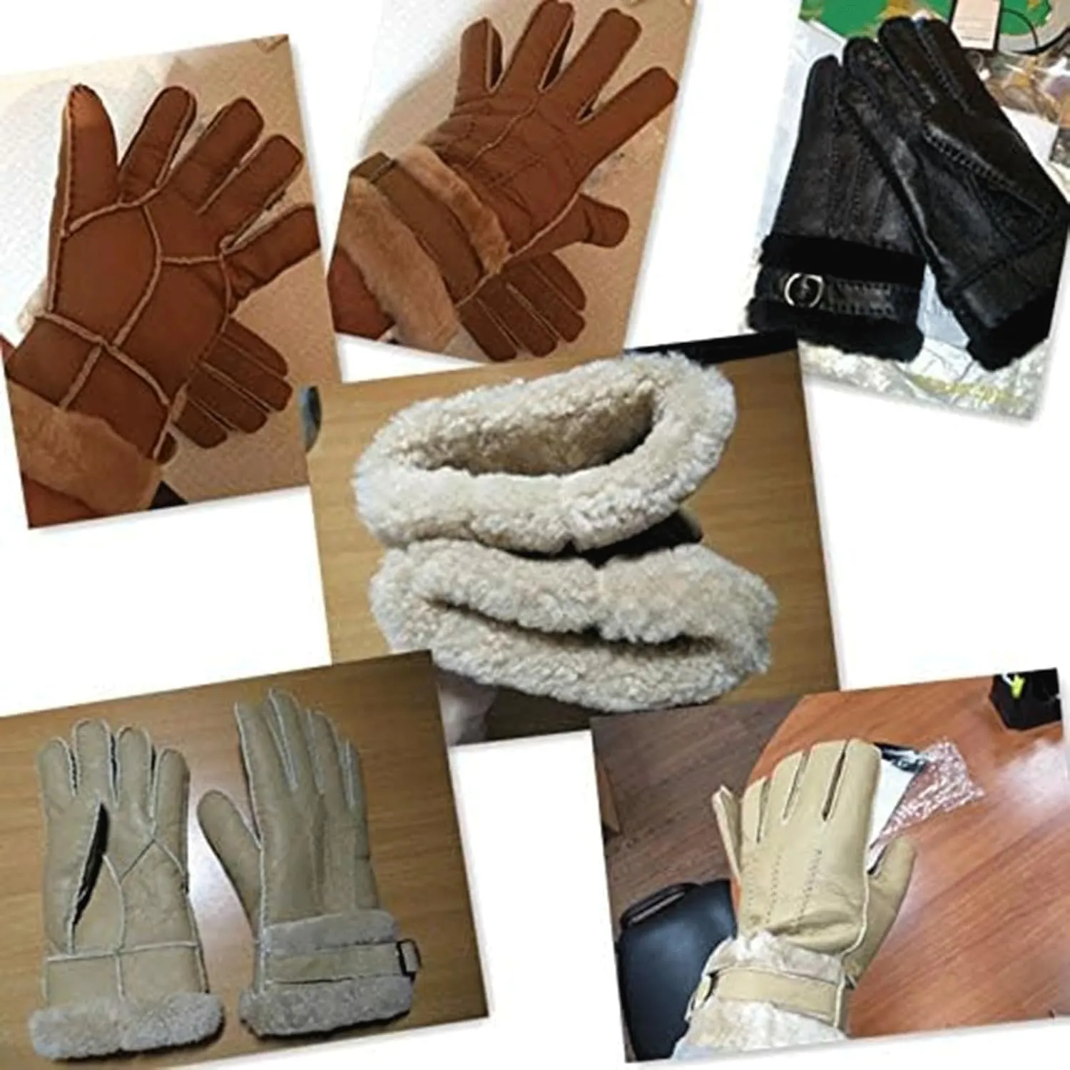 Warm Gloves Warm Gloves Warm Thermal Wool Fleece Snow Mittens Leather Windproof Cycling Gloves Comfortable Lightweight