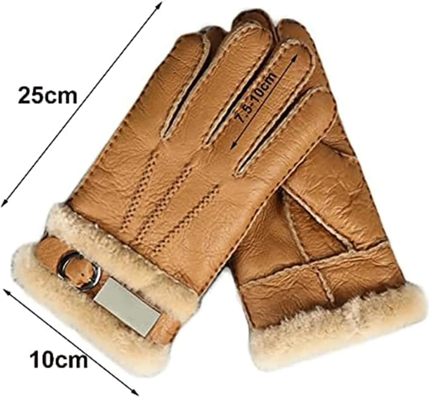 Warm Gloves Warm Gloves Warm Thermal Wool Fleece Snow Mittens Leather Windproof Cycling Gloves Comfortable Lightweight