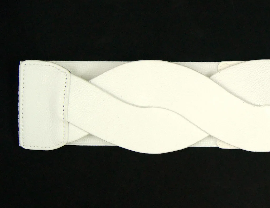 White Swirl Cinch Belt