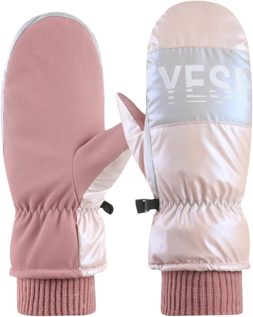 Windproof Winter Gloves Men Touchscreen Snow Ski Gloves Women Touchscreen Cold Weather Gloves (Pink, One Size)