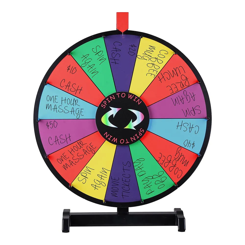 WinSpin Prize Wheel Tabletop Dry Erase Spinning Wheel 18"