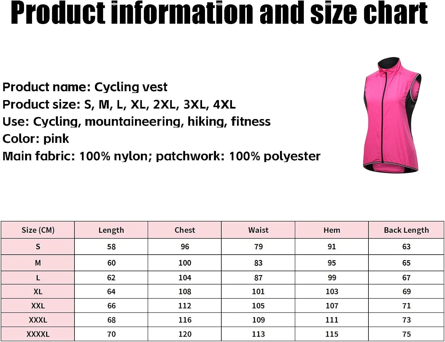Women's Cycling Vest Packable, Lightweight Breathable Cycling Vest,Pack Of Sun Protection Gloves