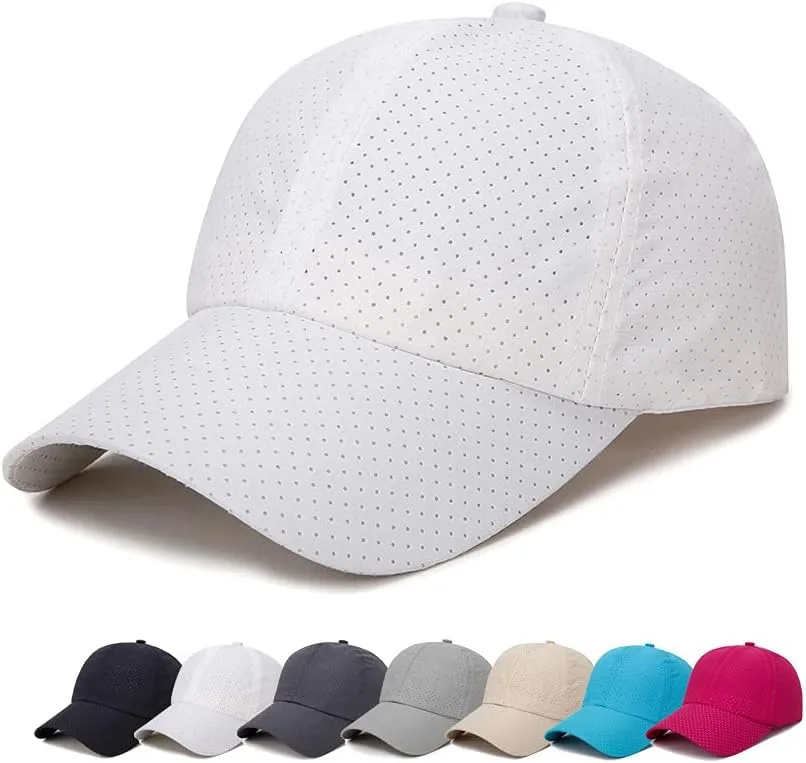 YuMENo Summer Mesh Baseball Cap Breathable Quick Dry Sports Running Trucker Hat for Men Women